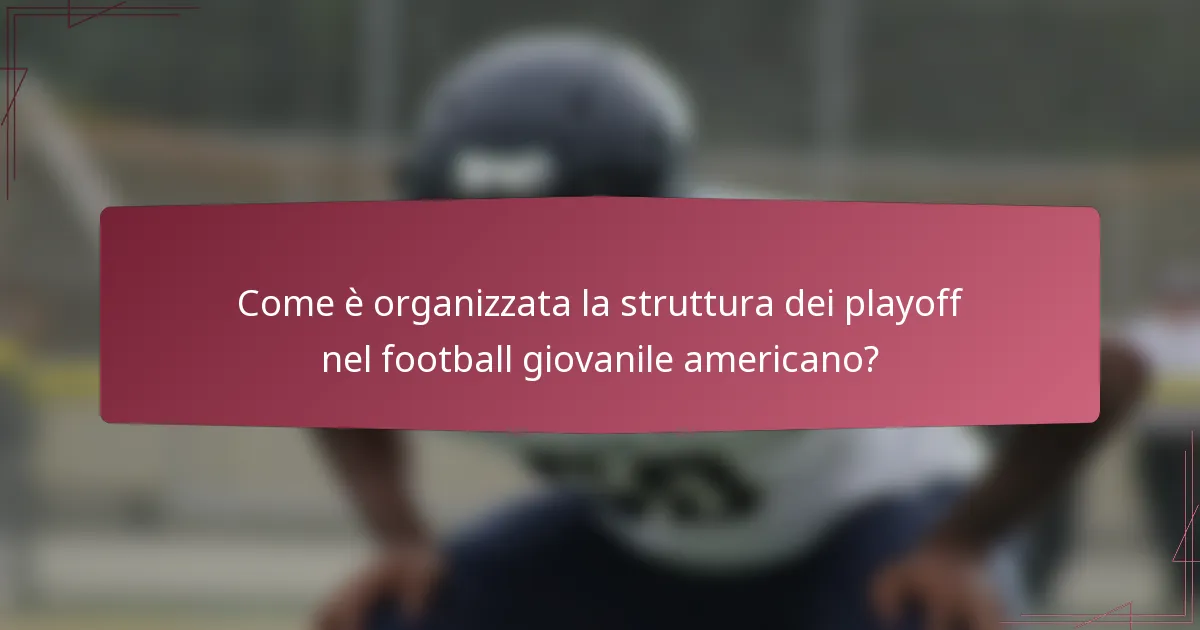 Come è organizzata la struttura dei playoff nel football giovanile americano?